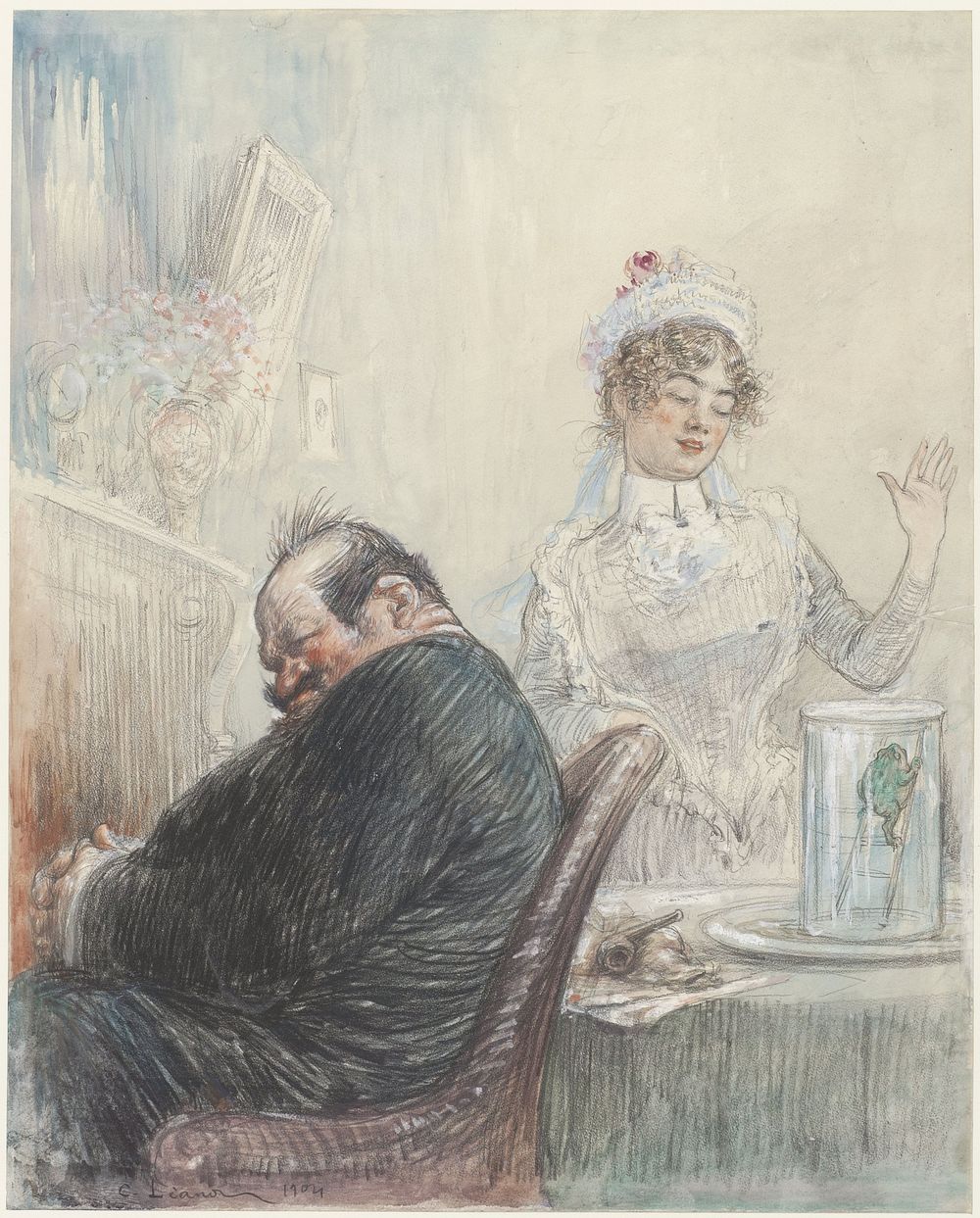 De grijsaard en de kikker (1904) by Charles Lucien Léandre