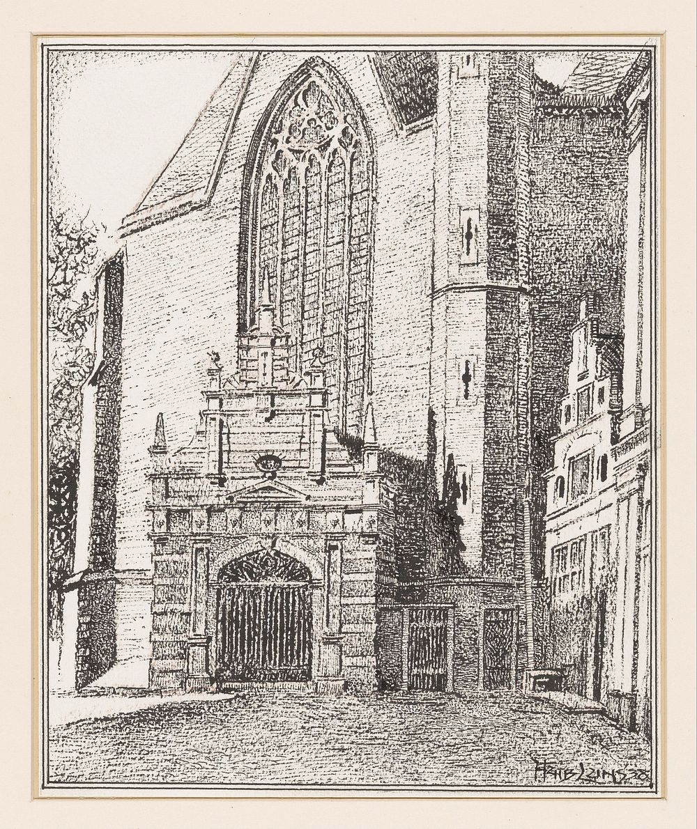Portaal van de Sint-Gommaruskerk te Enkhuizen (1938) by Huib Luns