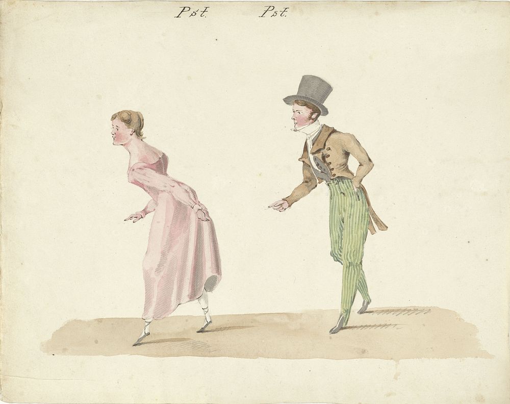 Dansend paar (1811 - 1873) by Pieter van Loon