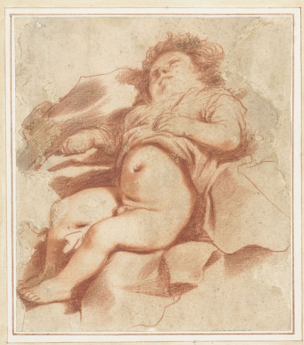Studie van een slapend kind (1619 - 1624) by Guercino