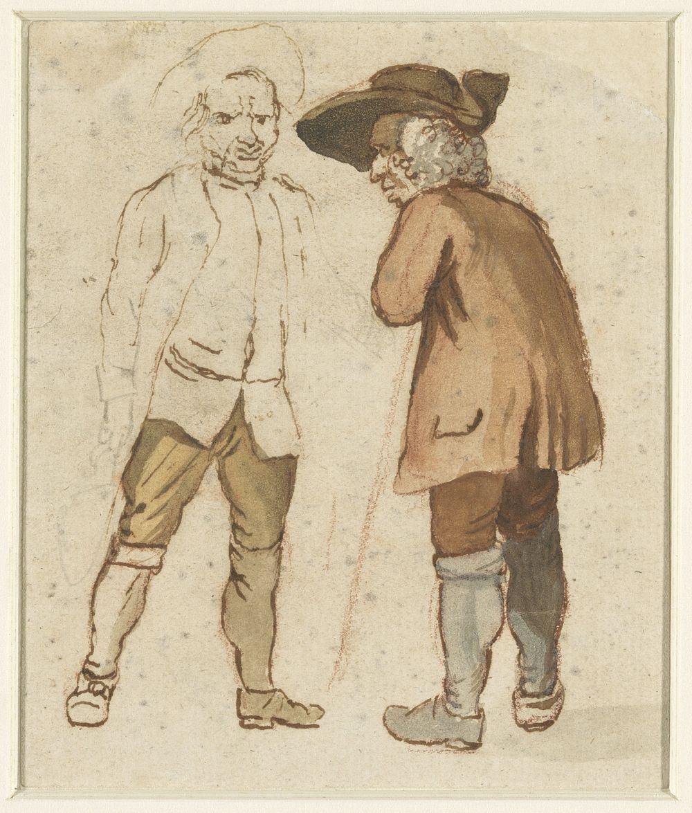 Twee oude boeren in gesprek (1749 - 1818) by Elias Martin
