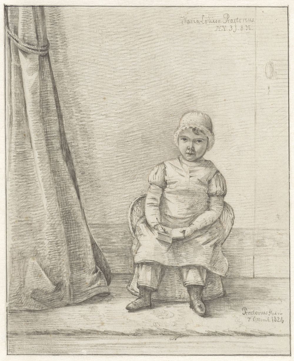Portret van Maria Louisa Praetorius als kind (1824) by Pieter Ernst Hendrik Praetorius