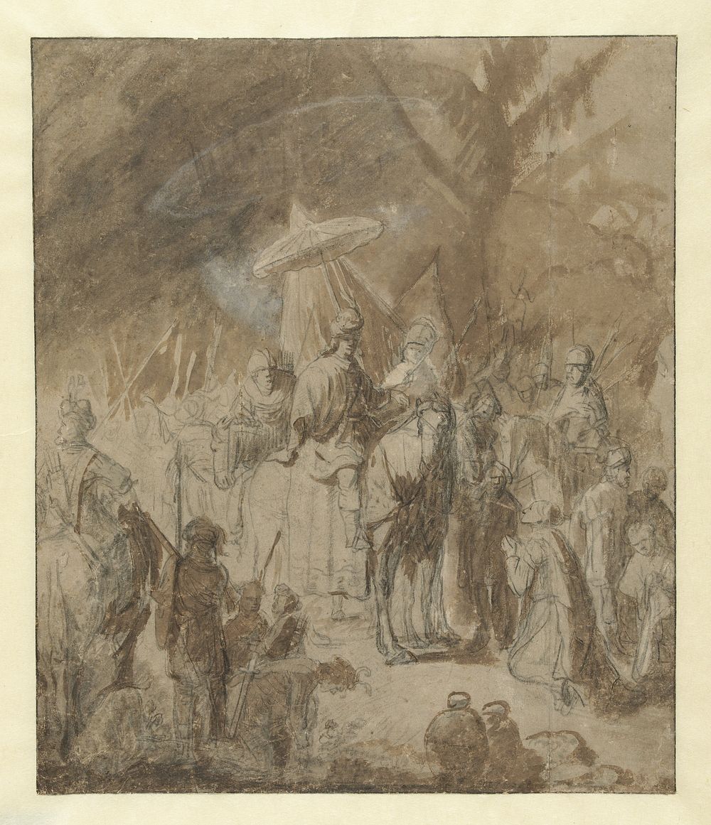 Offering of Abigail (c. 1635 - c. 1640) by Jan Victors and Rembrandt van Rijn