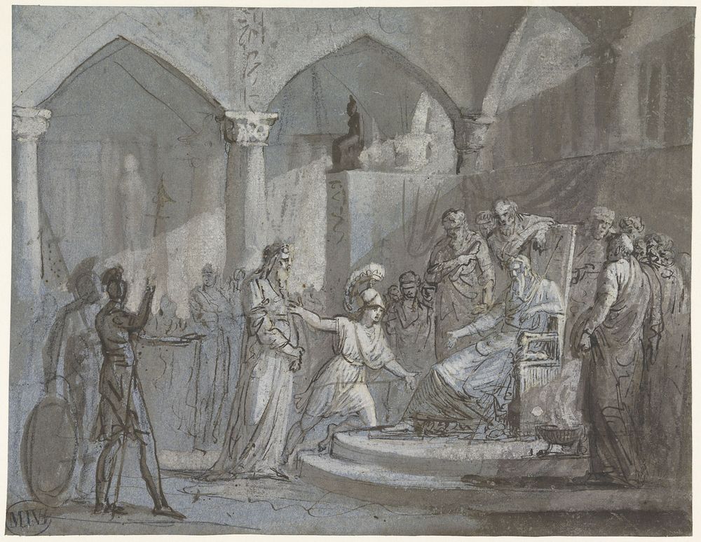 Telemachus en Mentor voor koning Sesostris (1783 - 1839) by Mattheus Ignatius van Bree