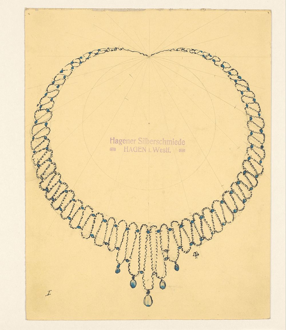 Ontwerp voor een halsketting (1874 - 1932) by Mathieu Lauweriks