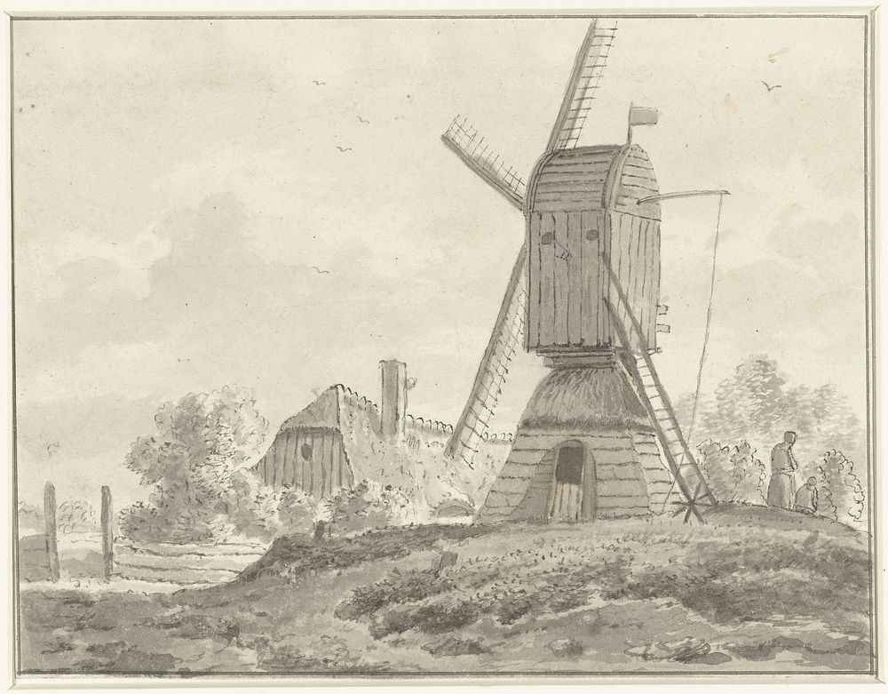 Standaardmolen en boerderij (1700 - 1800) by anonymous