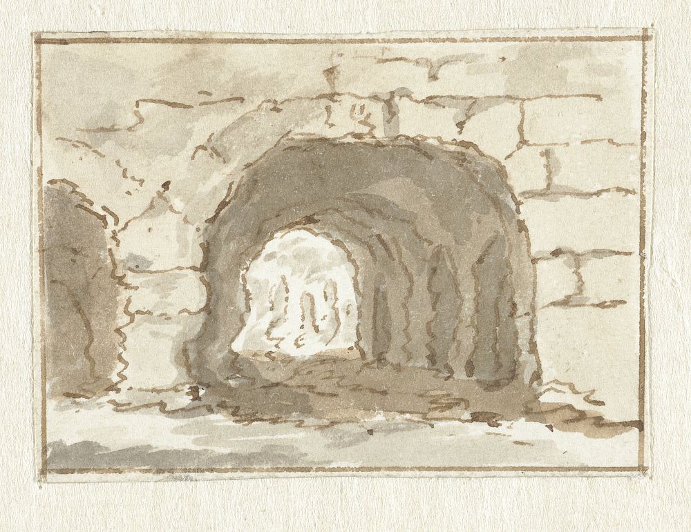 Romeinse muur met boog (1782 - 1837) by Pieter Bartholomeusz Barbiers