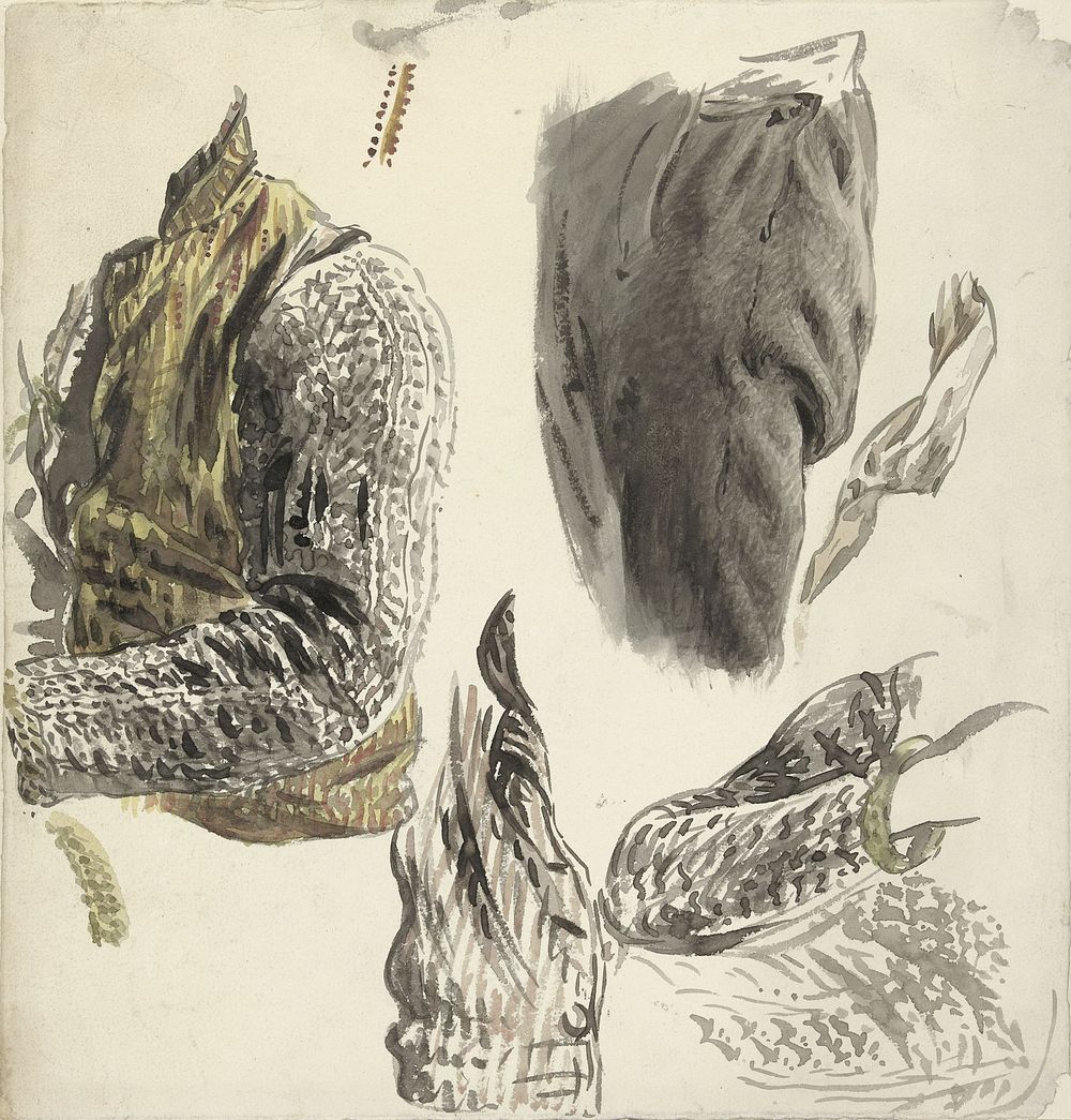Details van het kostuum van een visser (1770 - 1825) by Simon Andreas Krausz