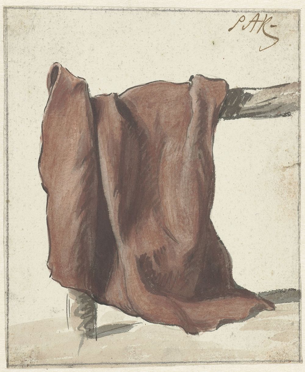 Rode lap, hangend over een hek (1770 - 1825) by Simon Andreas Krausz