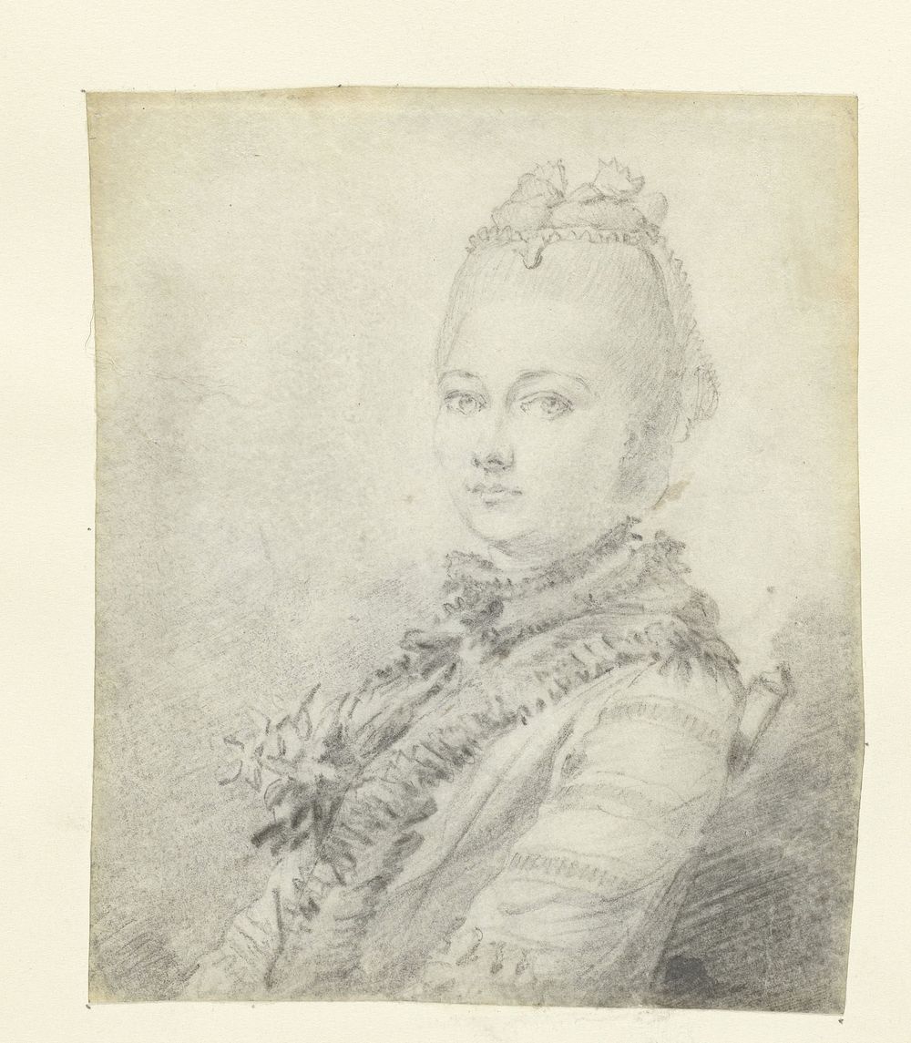 Vrouwenportret, buste naar links (1700 - 1800) by Georg Friedrich Schmidt and anonymous
