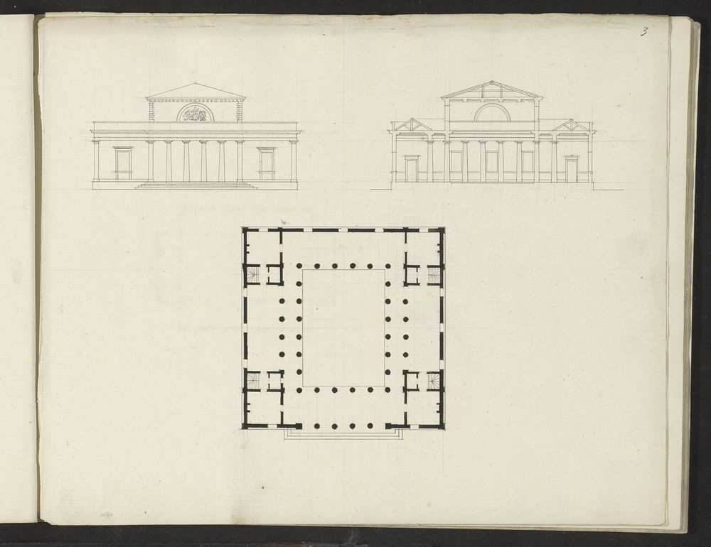 Plattegrond en opstanden een villa (1825 - 1907) by Willem Springer jr