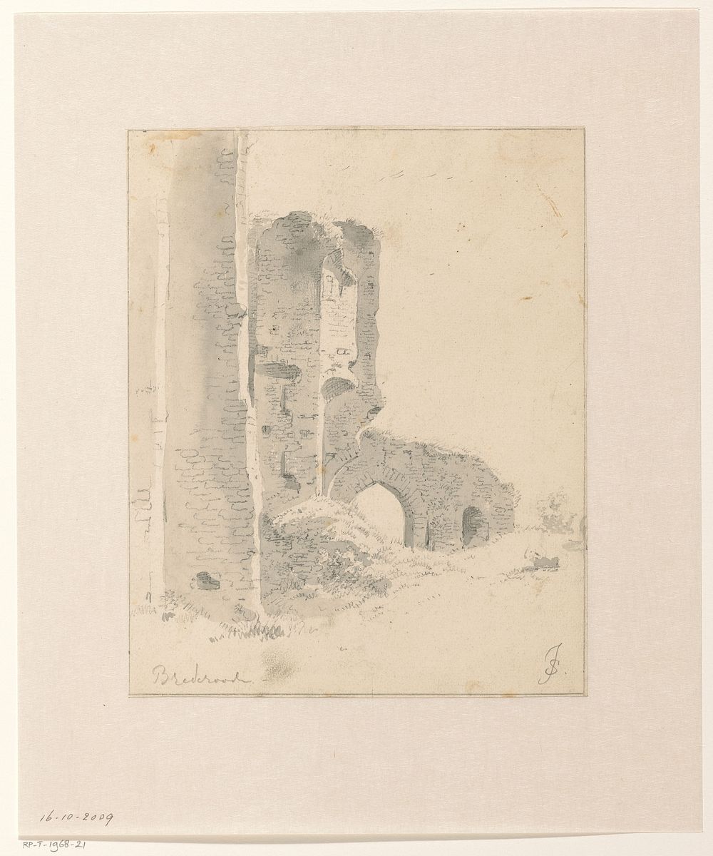 Poortje in de ruïne van Brederode (1837 - 1903) by Jan Striening