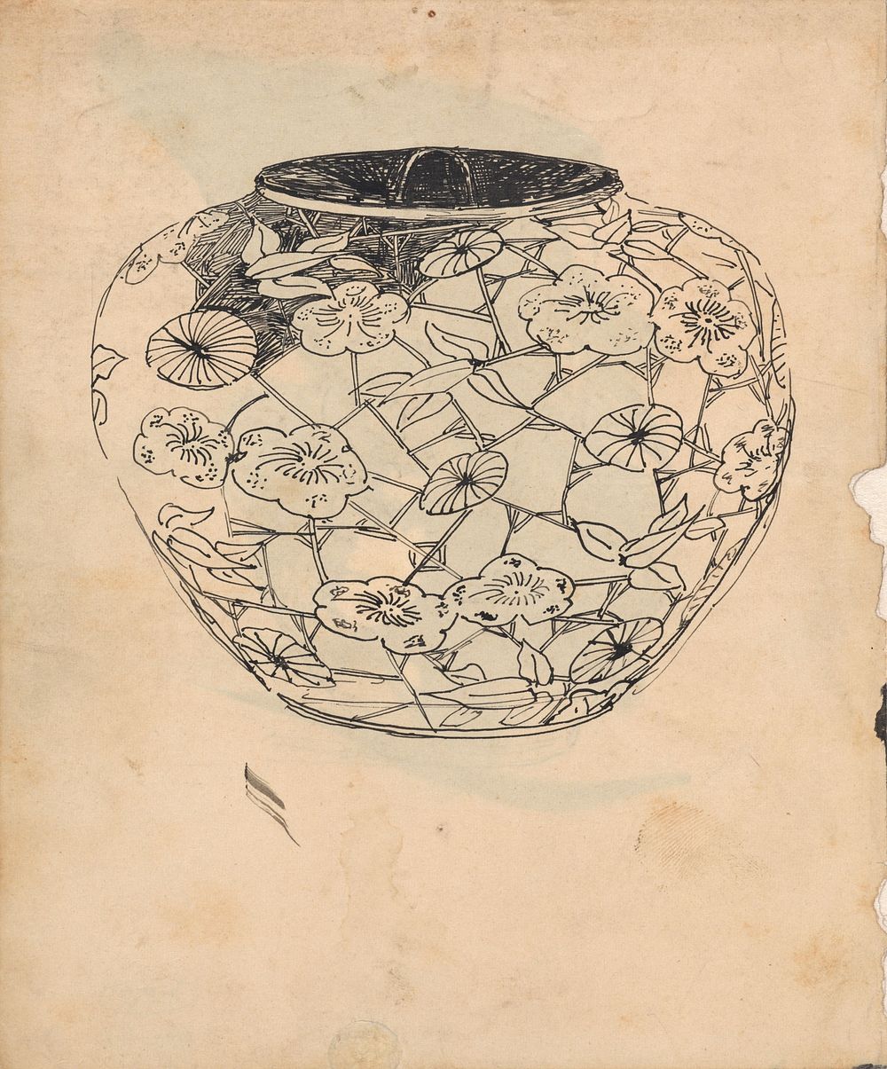 Vaas met florale motieven (1876 - 1951) by Theo Nieuwenhuis
