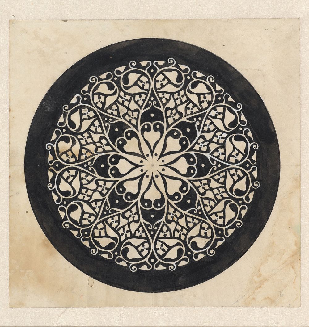 Ornamentale vlakvulling in een cirkel (1876 - 1951) by Theo Nieuwenhuis