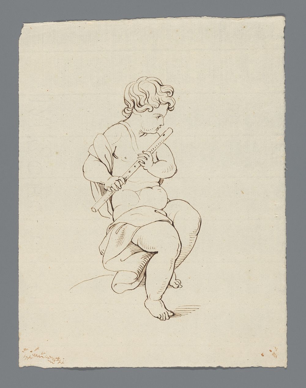 Kind met dwarsfluit (1780 - 1849) by David Pièrre Giottino Humbert de Superville