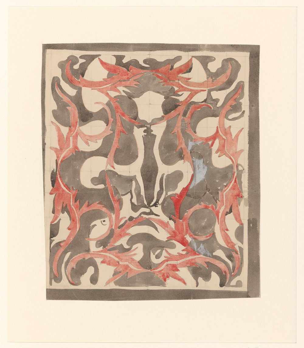 Decoratief ontwerp met diermotieven (1874 - 1945) by Carel Adolph Lion Cachet