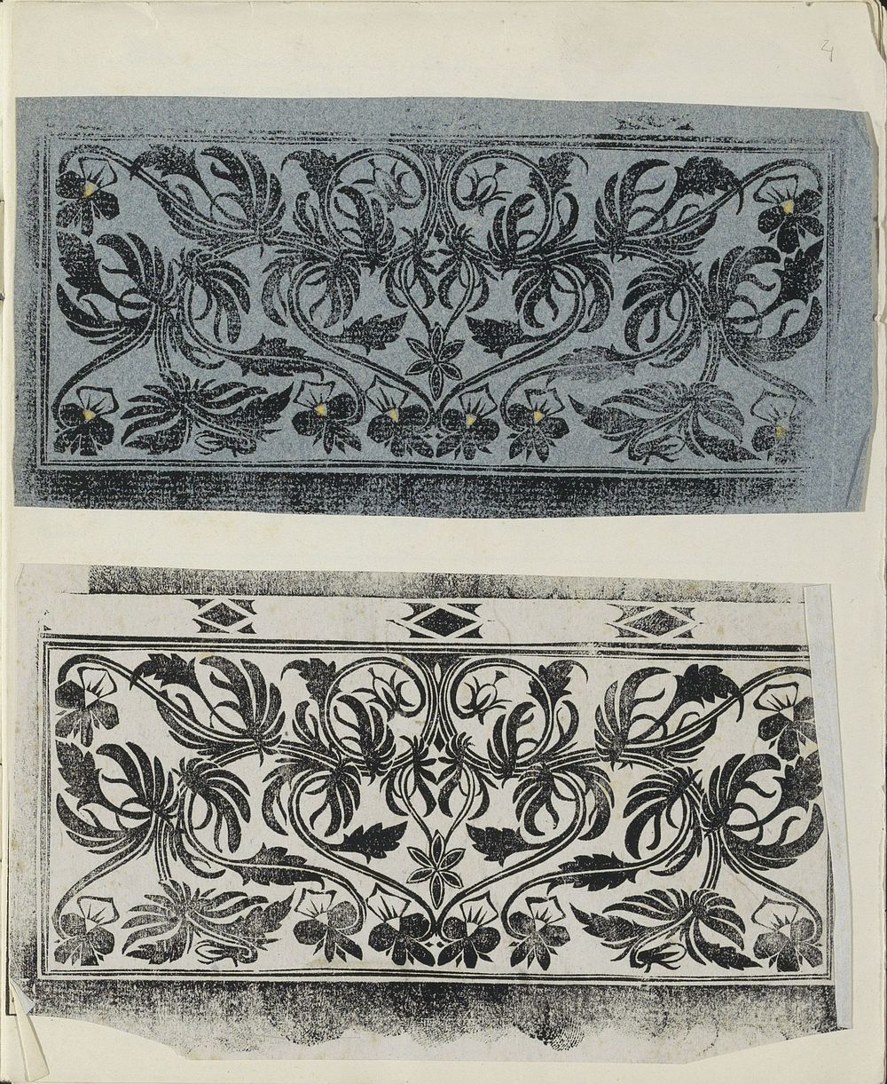 Twee banden met florale ornamenten (1876 - 1924) by Gerrit Willem Dijsselhof