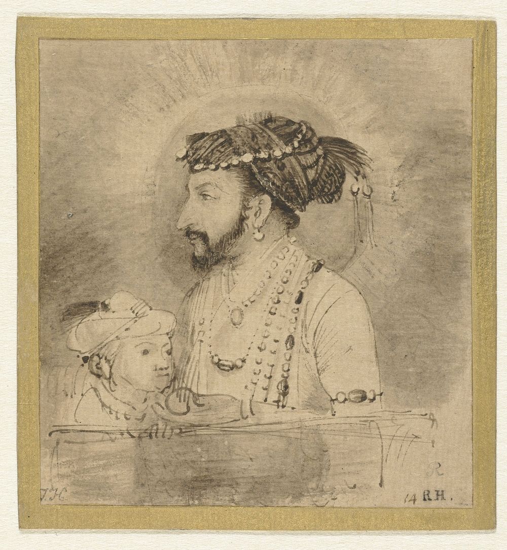 Shah Jahan and his Son (c. 1656 - c. 1658) by Rembrandt van Rijn and anonymous