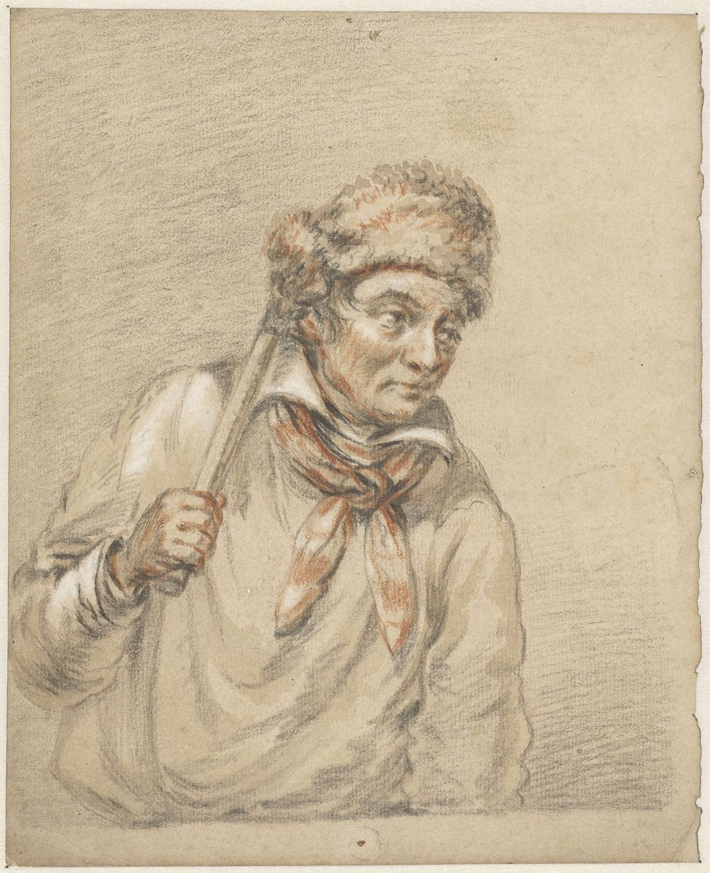 Man met bontmuts op het hoofd (1821 - 1891) by Guillaume Anne van der Brugghen