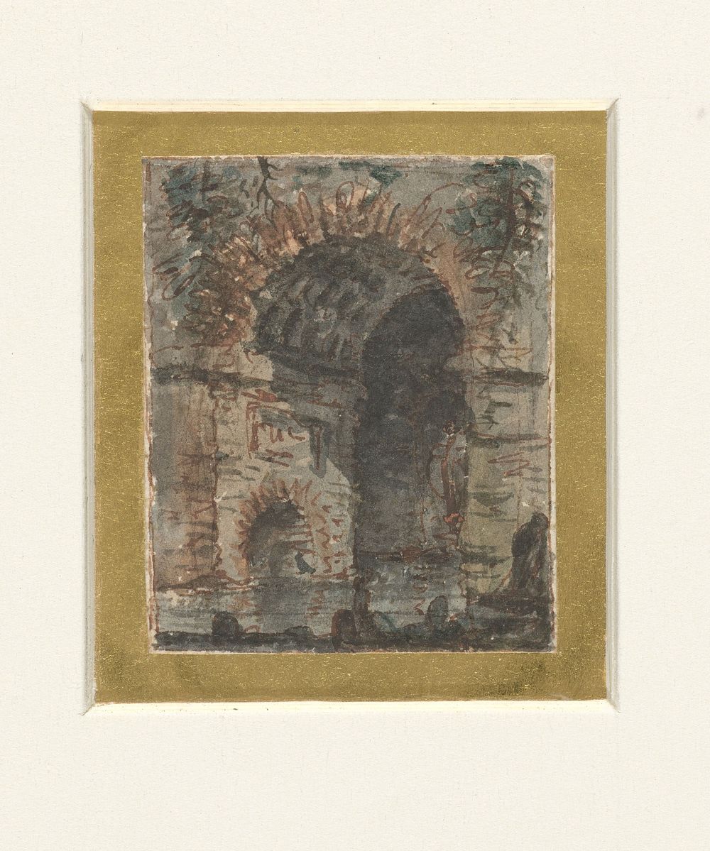 Fragment van een antiek bouwwerk (1787 - 1811) by Victor Jean Nicolle