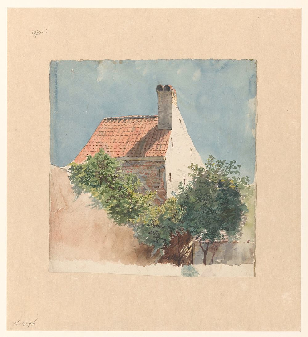 Studie van een huis van baksteen (c. 1779 - c. 1858) by Hendrik van der Burgh and anonymous