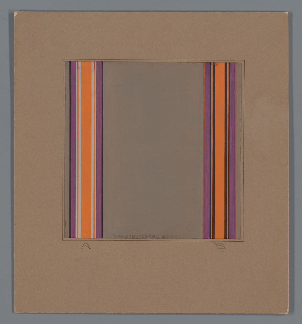 Ontwerp voor een tapijt met verticale banen (1924) by Dirk Verstraten and t Woonhuys