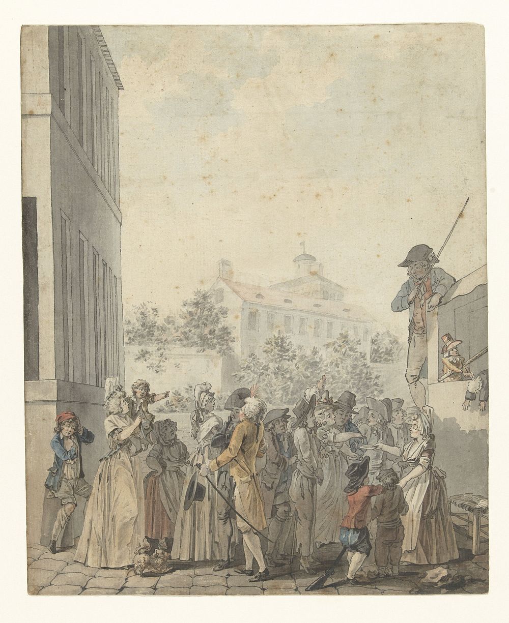 Poppenkast op een plein (1765 - 1830) by Nicolas Antoine Taunay