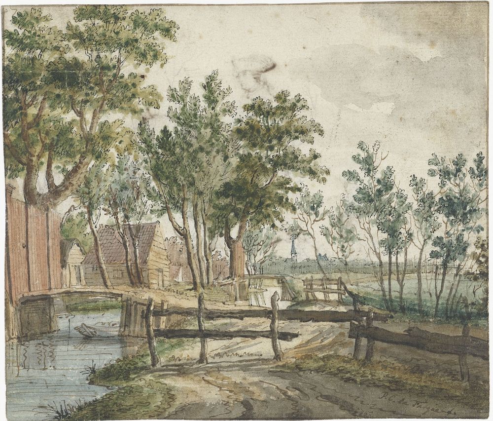 Landelijk vaart bij Voorburg (1739 - 1782) by Paulus Constantijn la Fargue