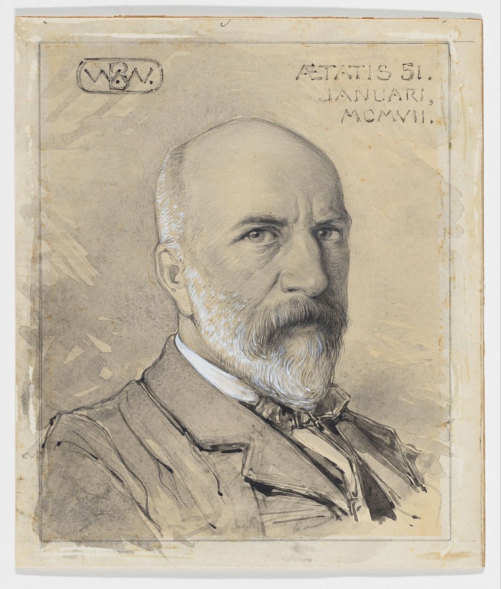 Zelfportret op 51-jarige leeftijd (1907) by Bernard Willem Wierink