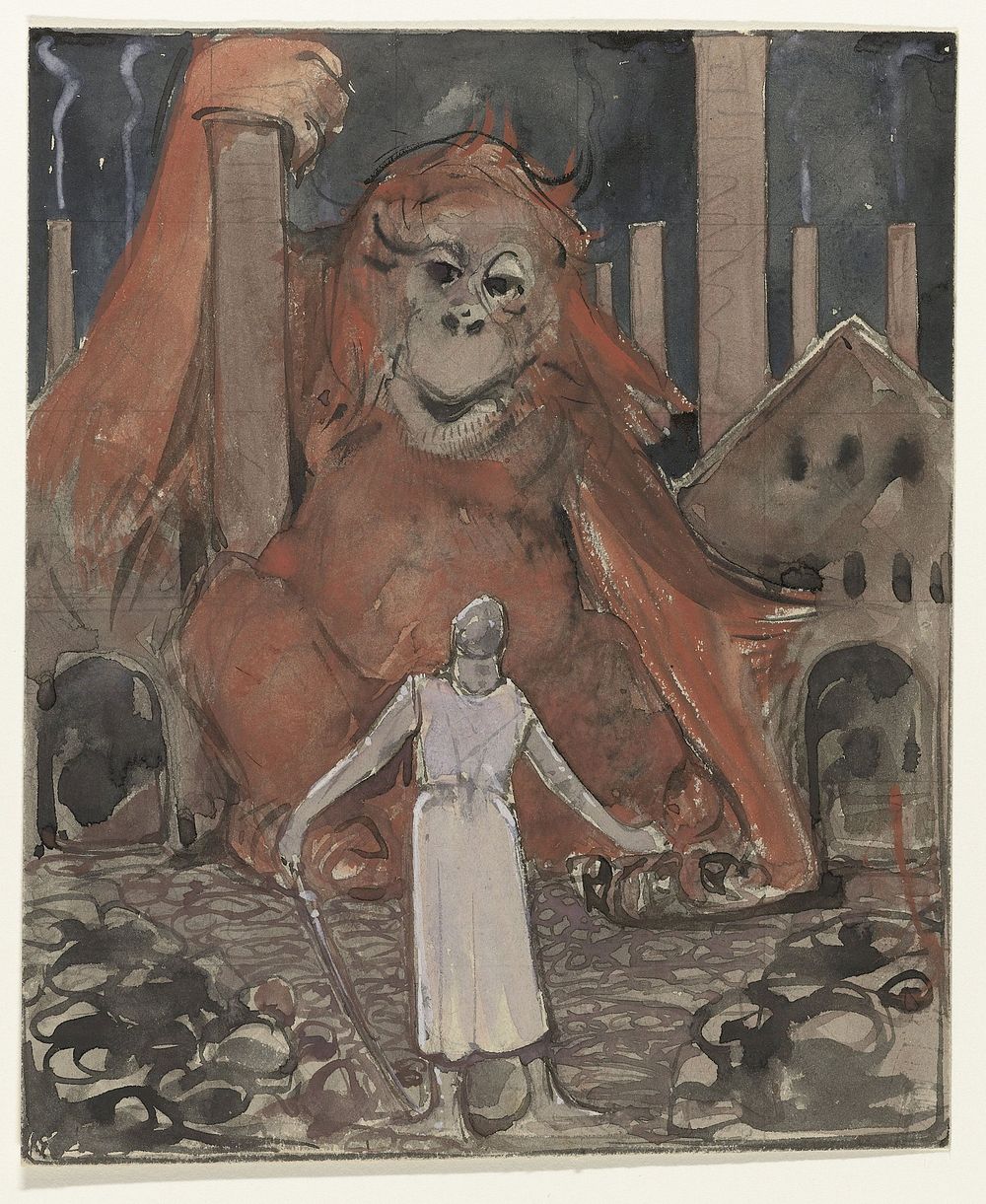 Ridder en reuzenaap (1908 - 1937) by Bernard Willem Wierink