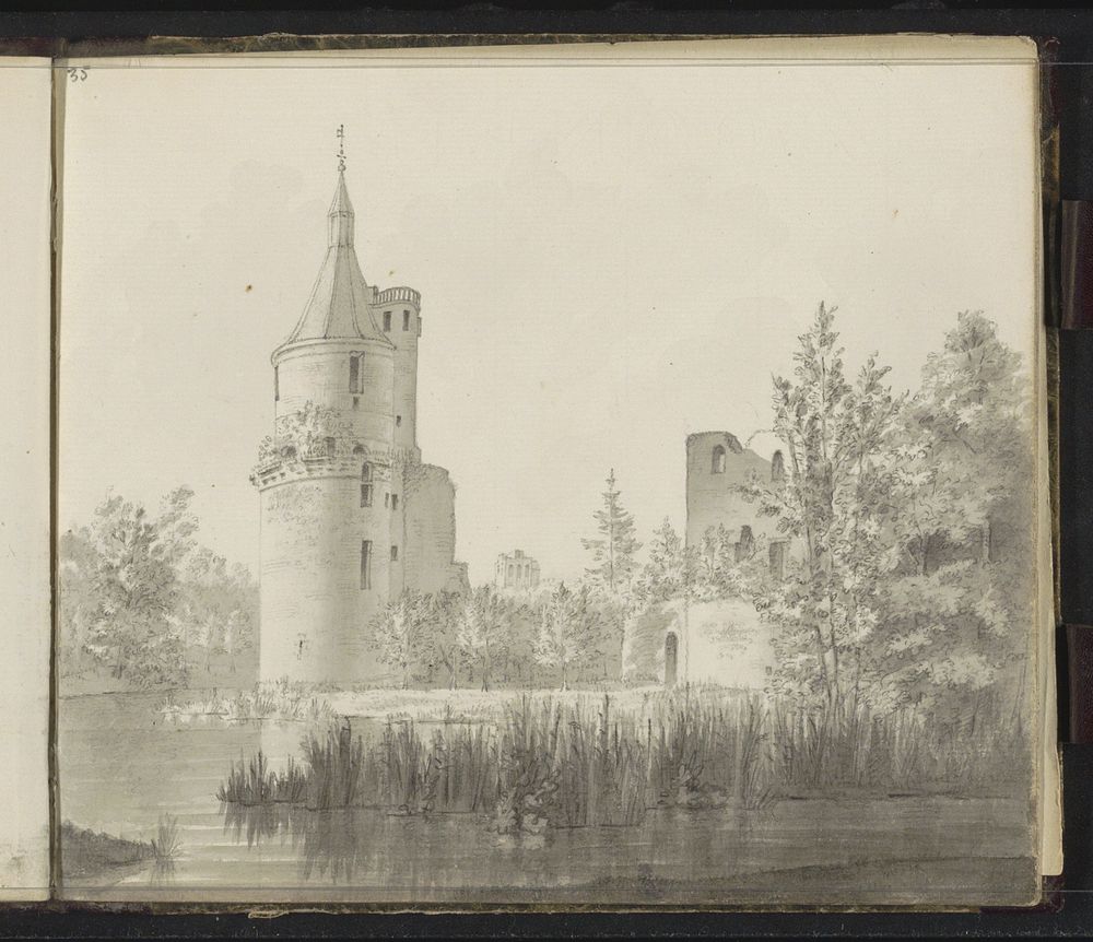 Ruïne van kasteel Wijk bij Duurstede (1820 - 1872) by Hendrik Abraham Klinkhamer
