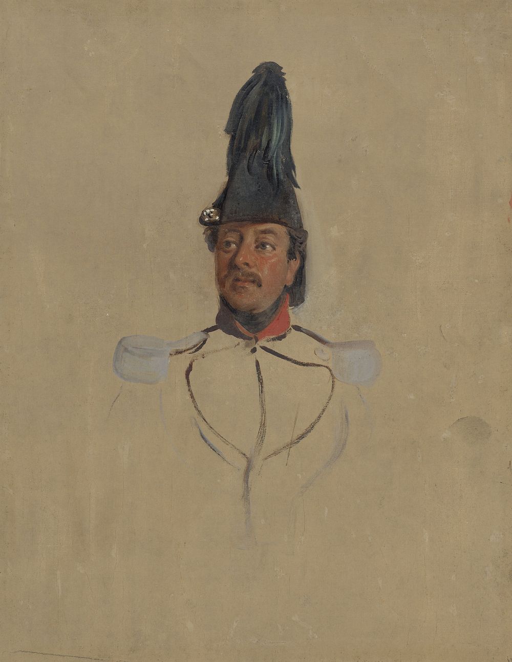 Portretstudie van kapitein T.S. Nabal (1819 - 1860) by Nicolaas Pieneman