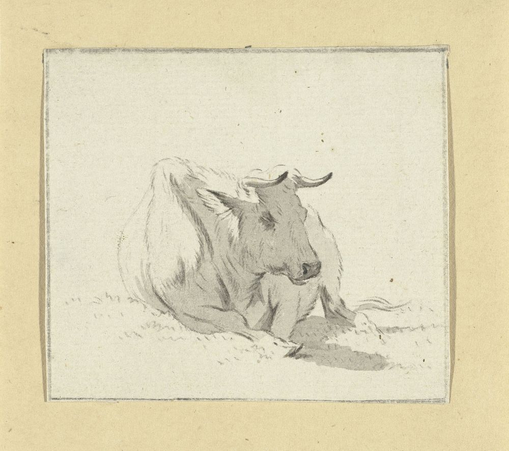 Liggende koe, van voren (1779 - 1819) by Pieter Gaal