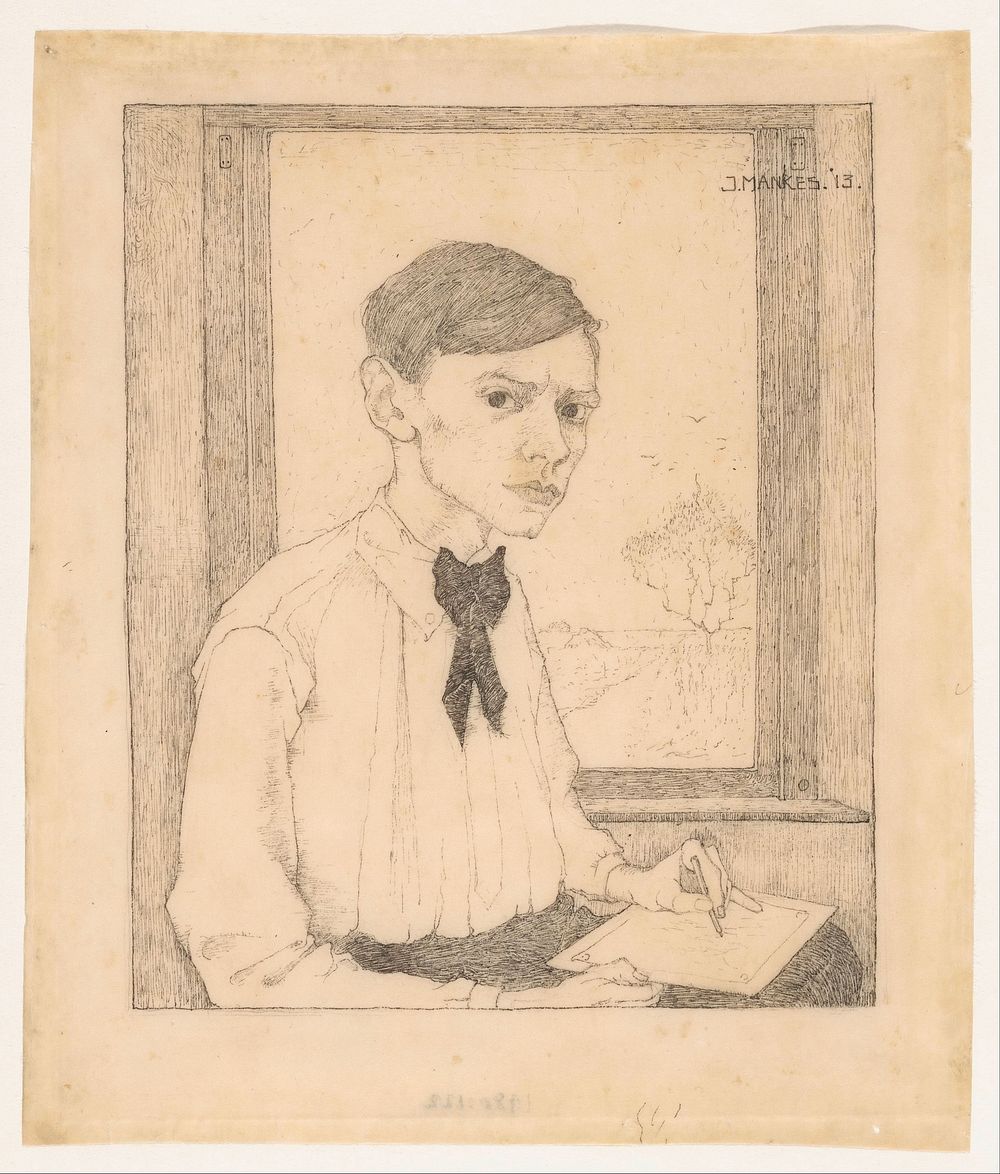 Zelfportret (1913) by Jan Mankes