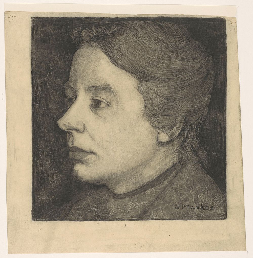 Portret van Anne Mankes-Zernike (1899 - 1920) by Jan Mankes