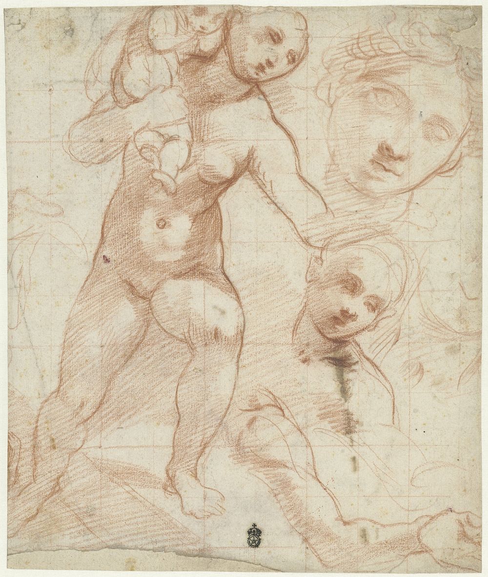 Studies van een moeder die haar kind draagt (1575 - 1579) by Federico Barocci