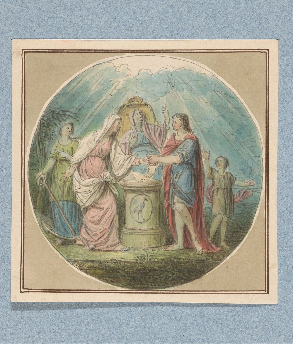 Een Romeins huwelijk (in doos met 43 tekeningen) (1749) by Louis Fabritius Dubourg