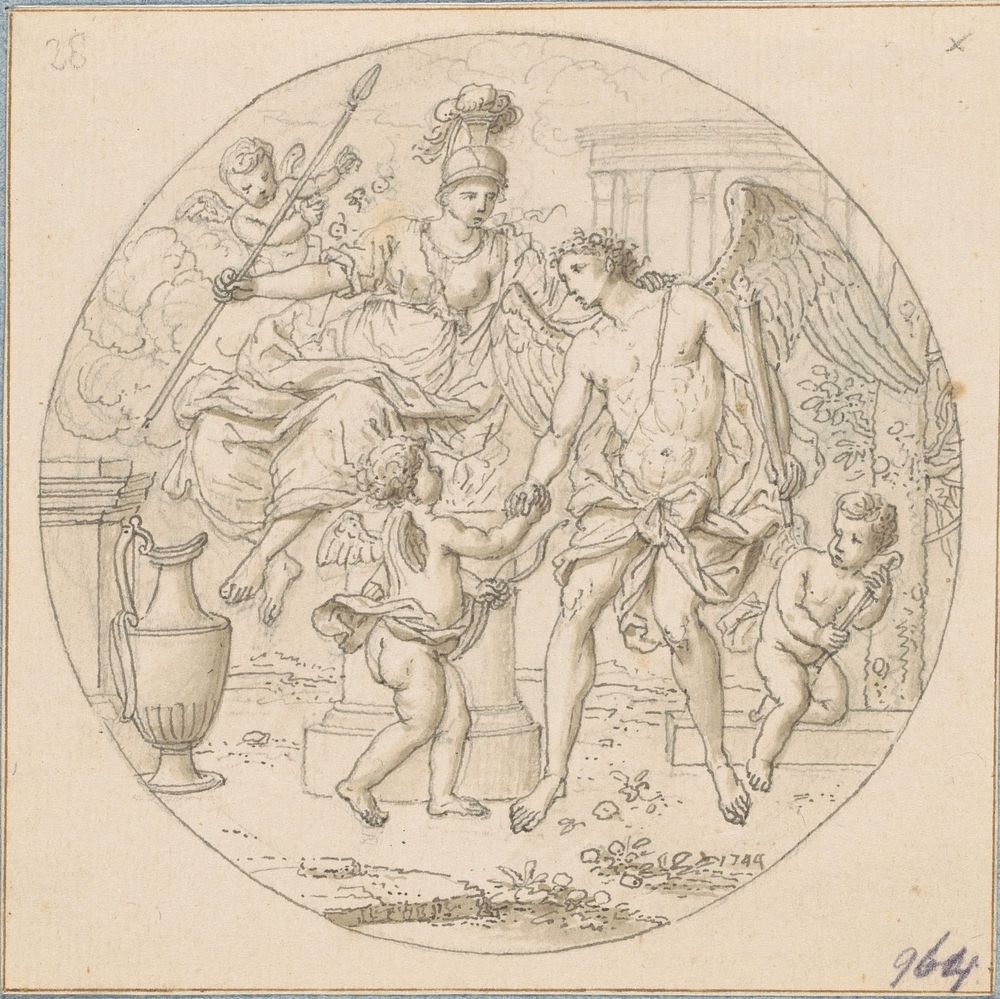 Allegorie op het Huwelijk (in doos met 43 tekeningen) (1744) by Louis Fabritius Dubourg