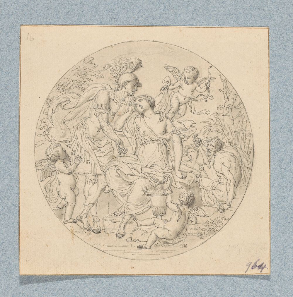 Mars en Rhea Sylvia (in doos met 43 tekeningen) (1735) by Louis Fabritius Dubourg