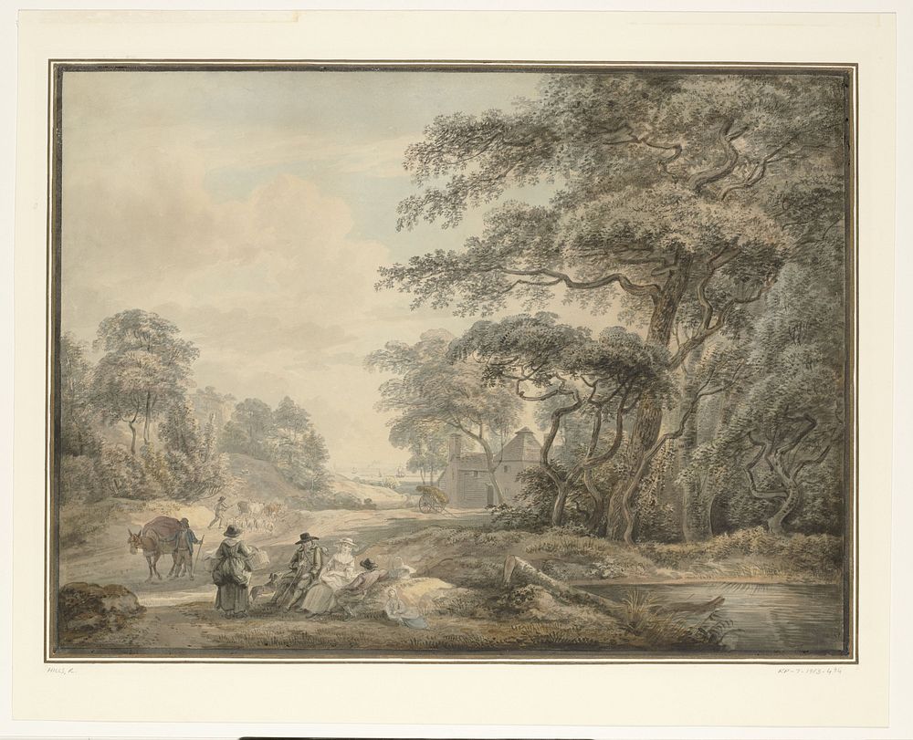 Travellers Halted in a Wooded Landscape (1735 - 1809) by Paul Sandby