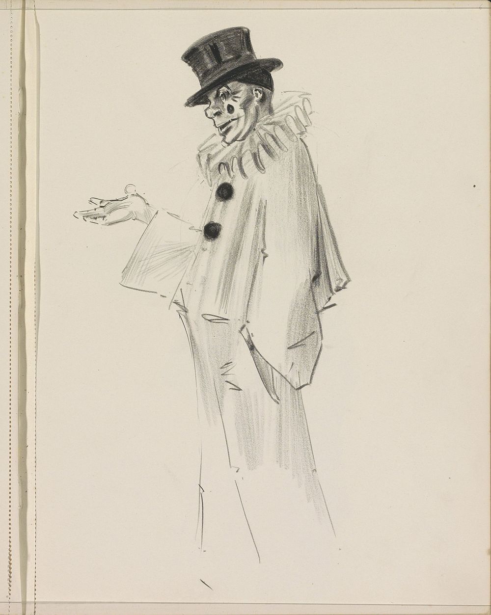 Pierrot met uitgestoken hand (c. 1917 - c. 1919) by Otto Verhagen I