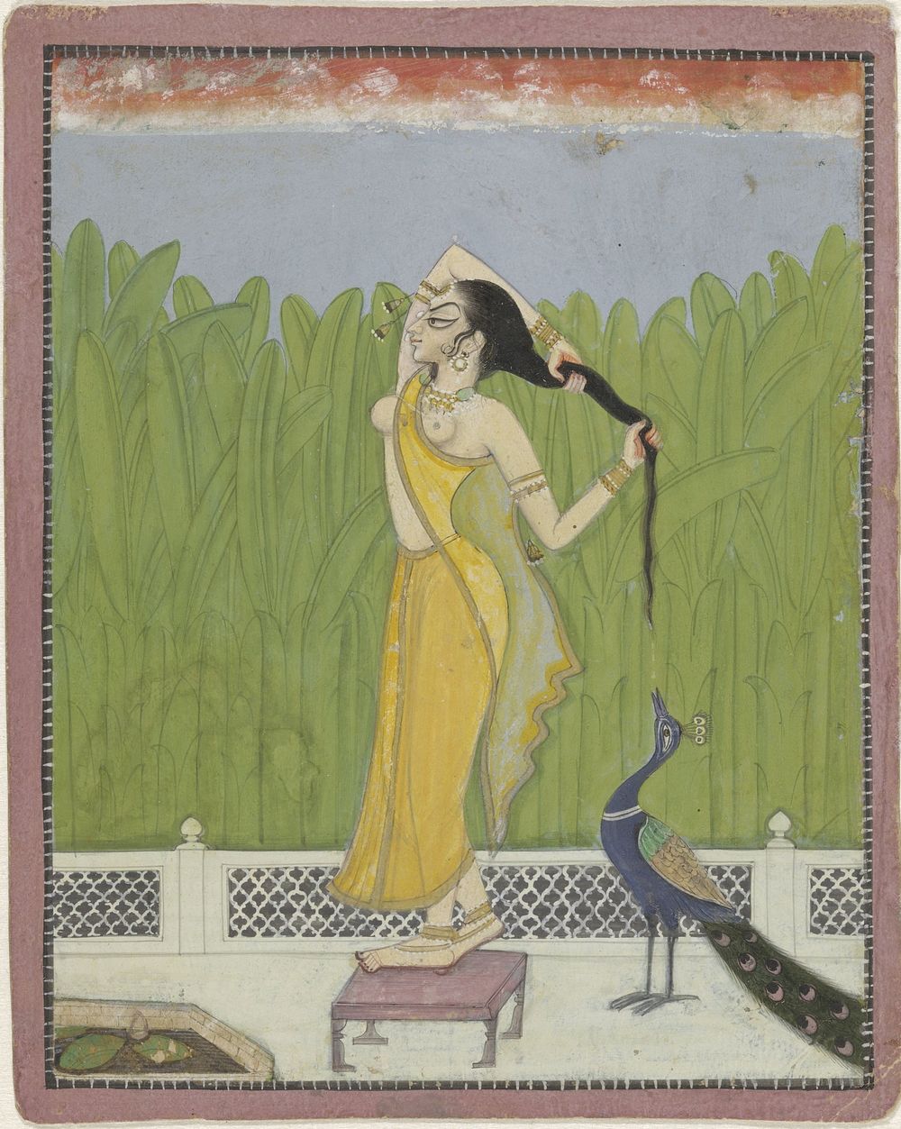 Vrouw die haar haar droogt (1790 - 1810) by anonymous