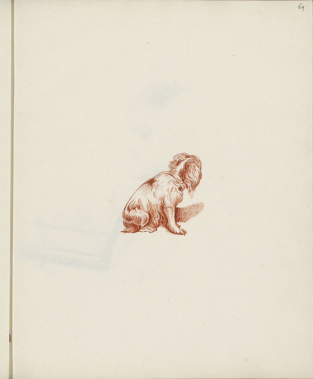 Zittende hond (1816 - 1852) by jonkvrouw Elisabeth Kemper
