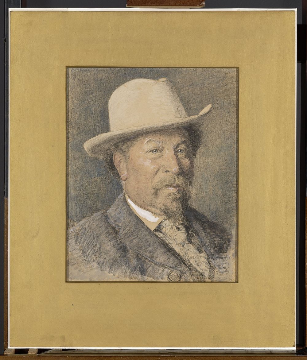 Portret van de kunstschilder Gerardus Johannes Roermeester (1844-1936) (1902) by Willem Bastiaan Tholen