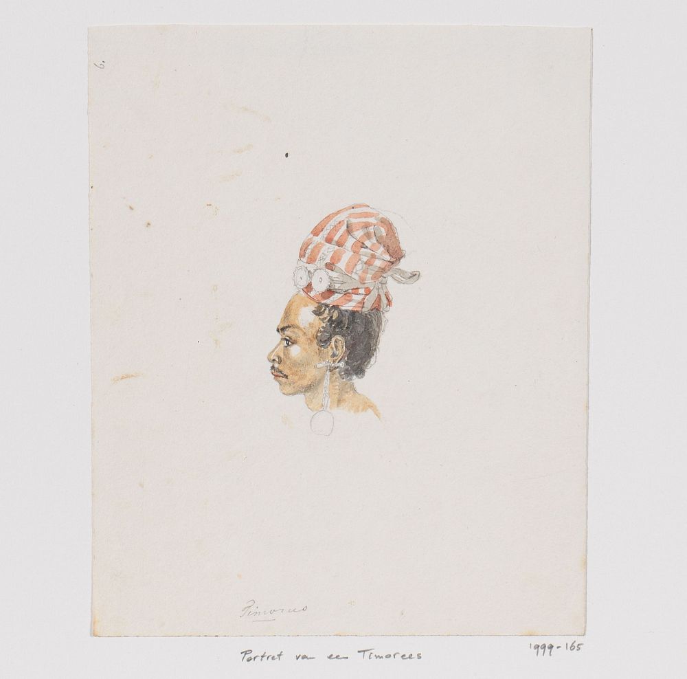 Portret in profiel van een Timorees (1821) by Adrianus Johannes Bik