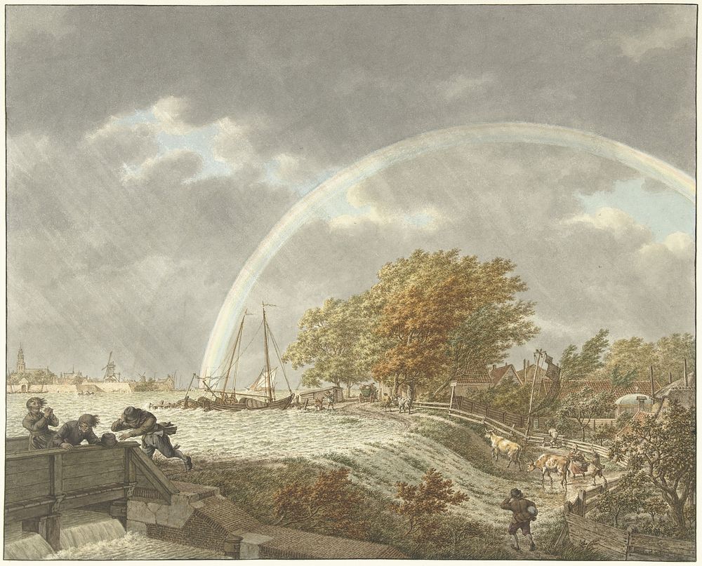 Herfst, avond en water (1797) by Jacob Cats 1741 1799