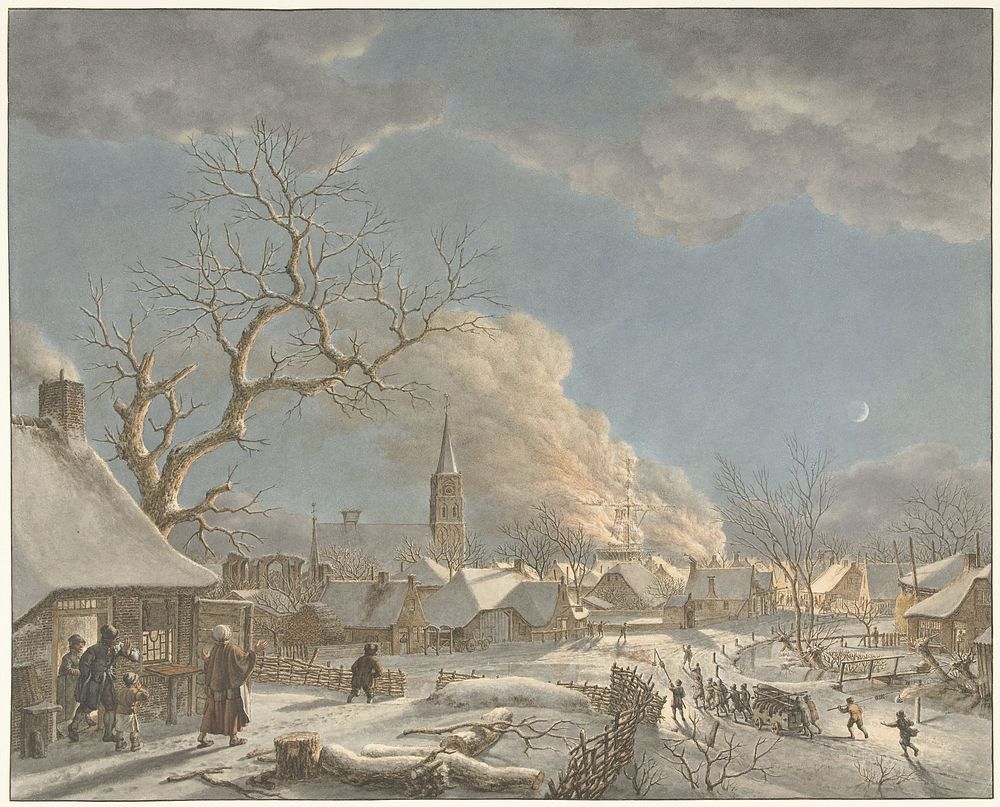 Winter, nacht en vuur (1797) by Jacob Cats 1741 1799