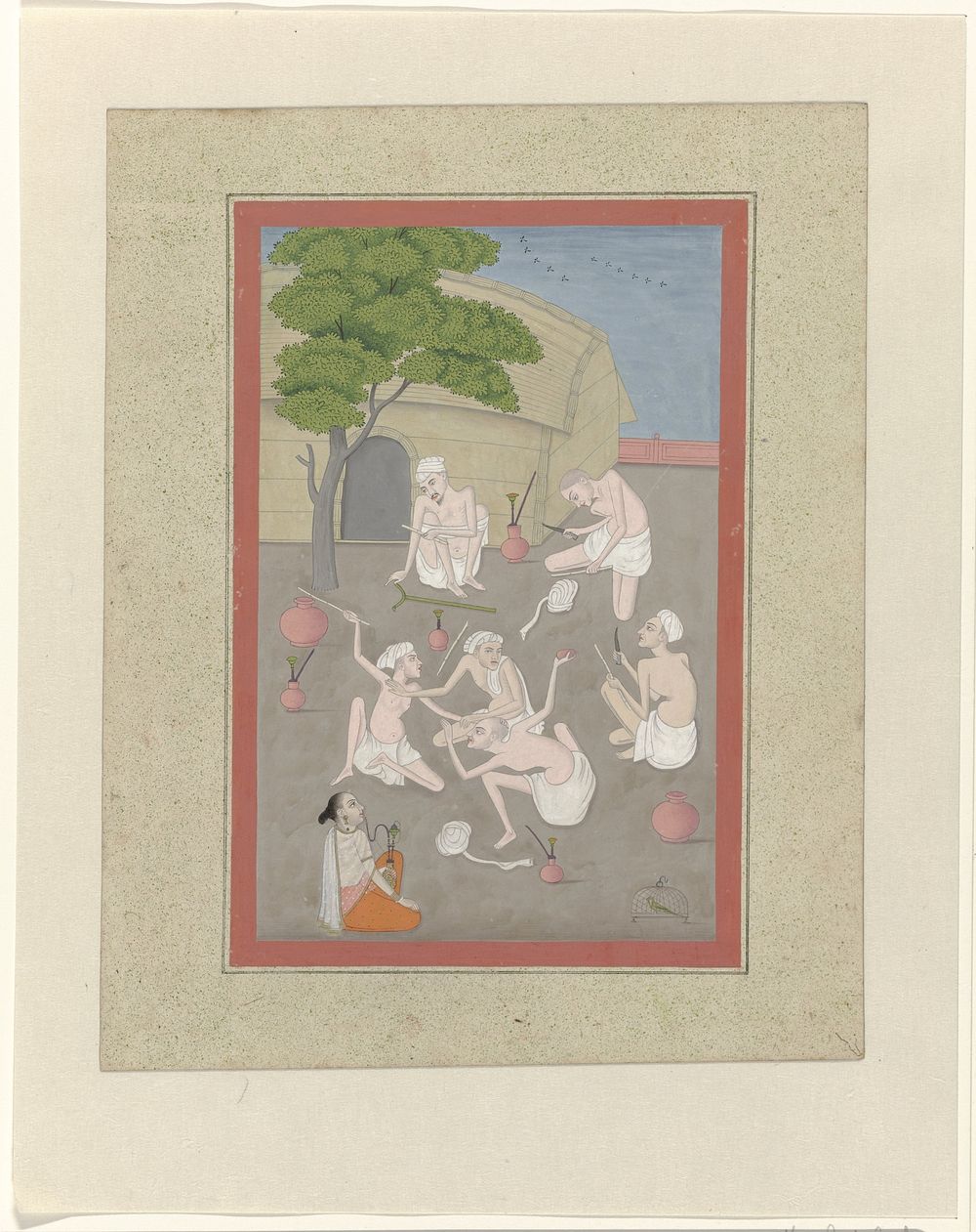 Vechtende yogi's (1810 - 1830) by anonymous