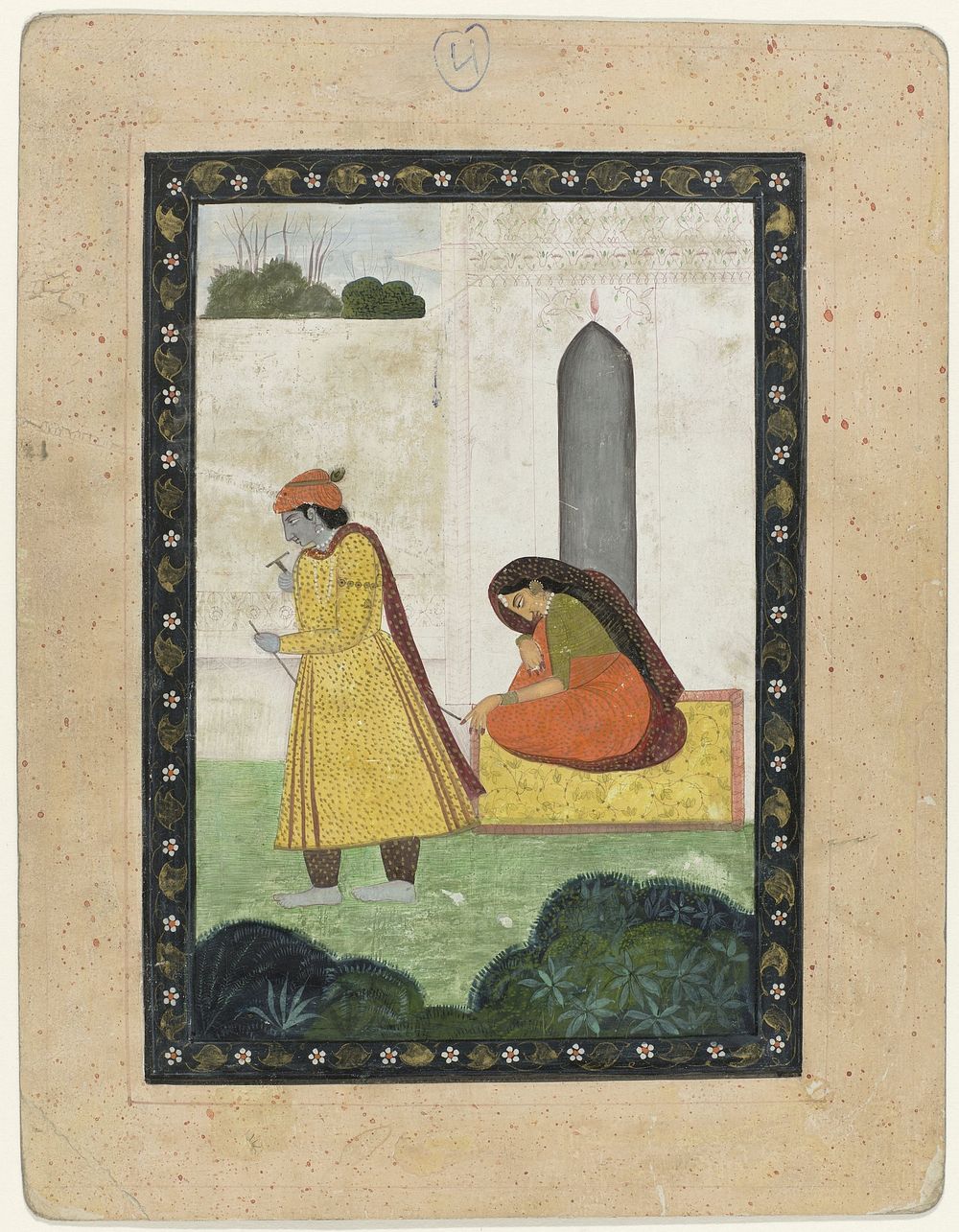 Krishna verlaat Radha (1800 - 1820) by anonymous