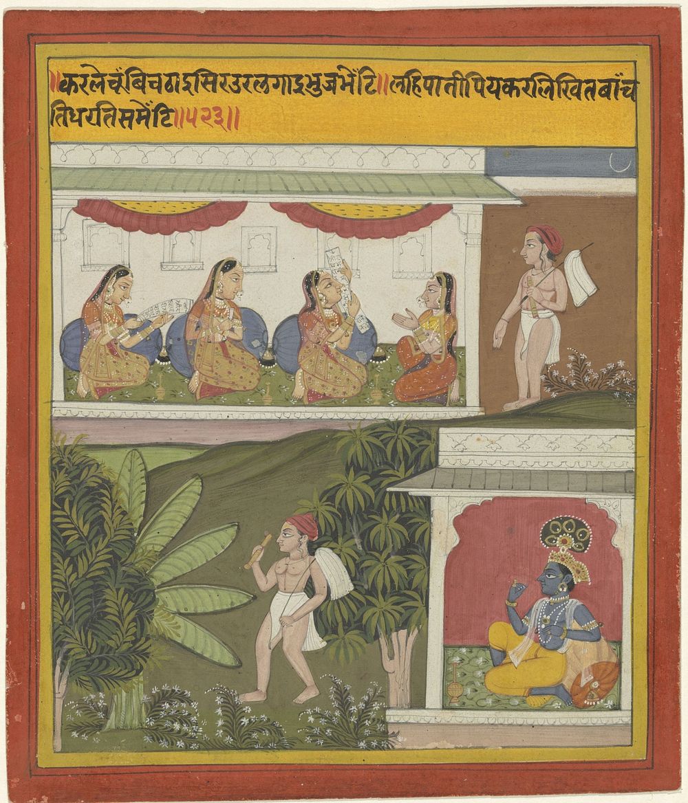 Krishna en Akrura als boodschapper (1735 - 1745) by anonymous